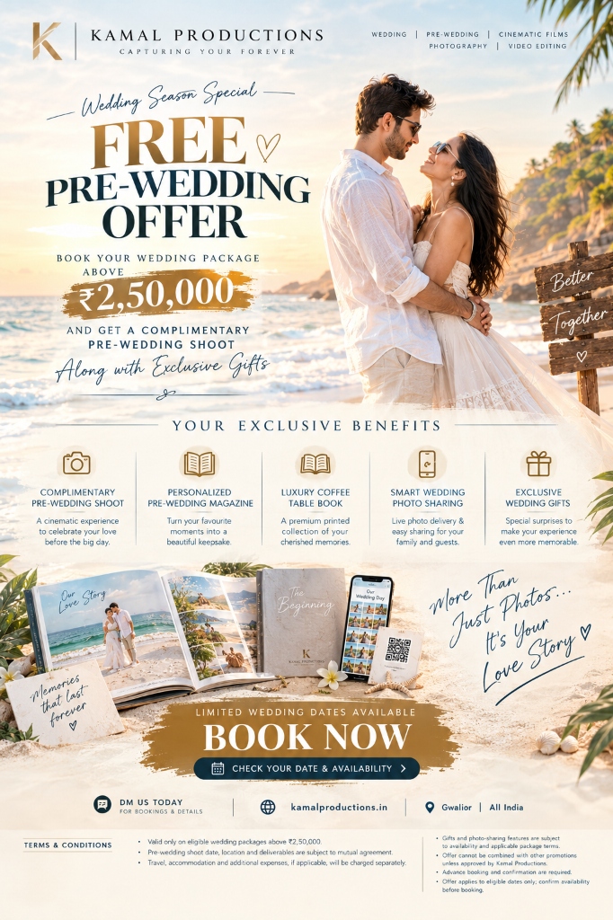 Kamal Productions - Free Pre-Wedding Offer Poster