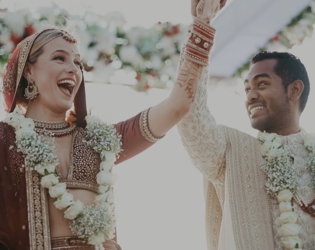 Romantic couple outdoor pre-wedding photography natural light India
